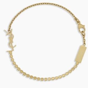 Saint Laurent Gold Bracelet YSL Charm